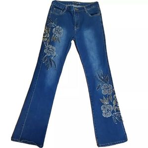 Jeans Embroidered Bling Sz 8